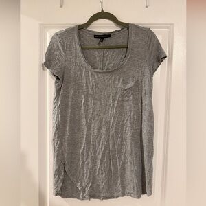 White House Black Market Light Gray Short Sleeve Top